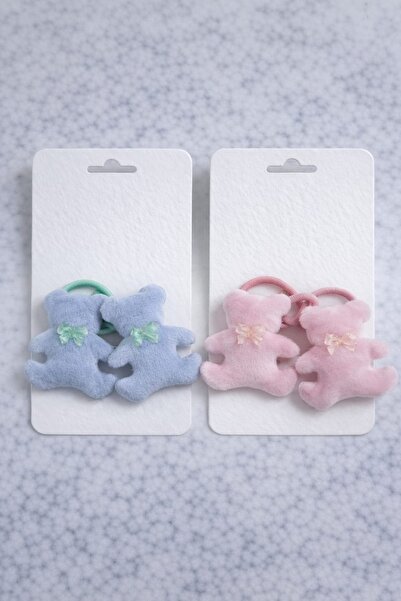 LİNACO Plush Teddy Bear Children's Hair Clip Set of 4