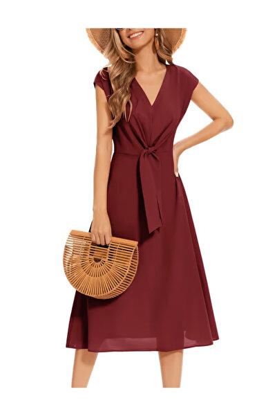 Wedtrend Rochie lejeră, lejeră, peste genunchi, roșie, mărimea S