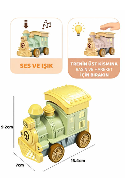 a v d a Sesli ve Işıklı Bas Gitsin İlk Trenim Eğitici Bebek Treni - Yeşil