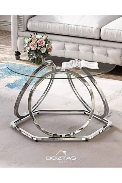 cr Krom Çember Ayaklı Orta Sehpa Paslanmaz Sehpa