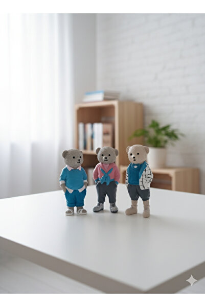 Alba Home Decor Teddy 3 lü ayıcık biblo Seti