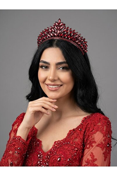 Magic Tiara Kristal Taşlı Işıltılı Kraliçe Model Gelin Tacı - Zarif Düğün Saç...