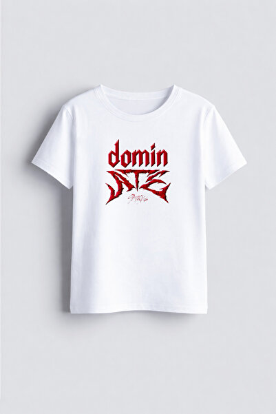 AYDESİGN Tricou alb pentru copii și adulți, cu imprimeu The dominATE, cu gule...
