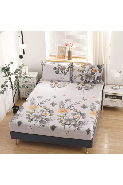 FIONNA.RO Cocolino Stretchy Duvet Cover and Pillowcases 180x200cm - Grey with...