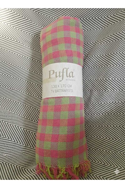 pufla Multipurpose Cover (Tv Blanket) Sofa Cover 130 X 170 cm Fuchsia Pistach...