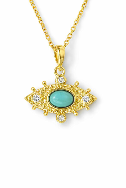 Vi store Steel Turquoise Eye Necklace