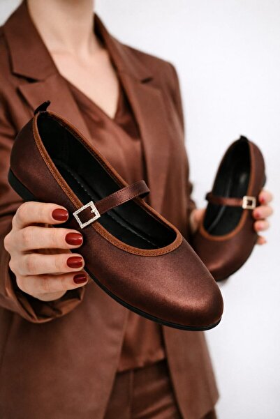 Slipcat Satin Women's Black Ballerina Shoes – Classic & Comfortable Model wit...