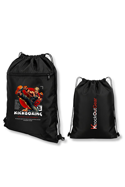 gampfa Master Kickboxing Drawstring Zipper Backpack 2 Compartments Durable an...