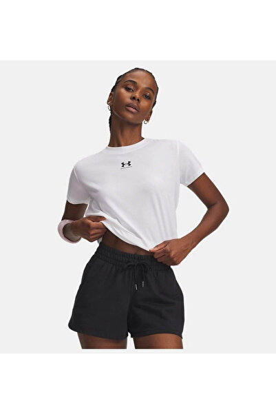 Under Armour تي شيرت نسائي أبيض برقبة دائرية من Campus Core