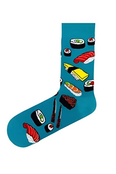 Zumiya Turquoise Sushi Patterned Gift Colorful Socks