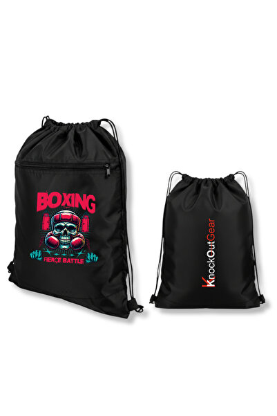 gampfa Boxing Beatle Drawstring Zipper Backpack 2 Compartments Durable and St...