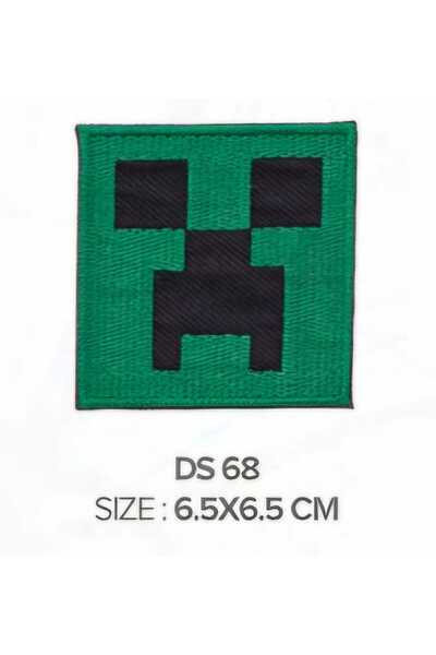 fema aksesuar Ütü İle Yapışan Arma-Patch-Yama MINE-CRAFT CREEPER 6,5X6,5 CM (...