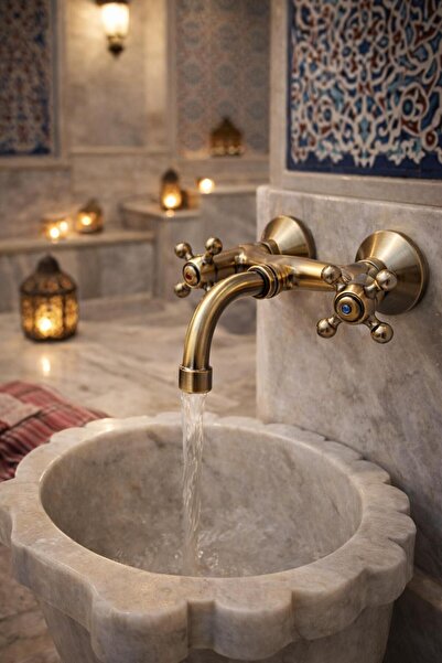 ÇAPA Lavabo Kurna Şadırvan Bathroom Faucet Antique Color