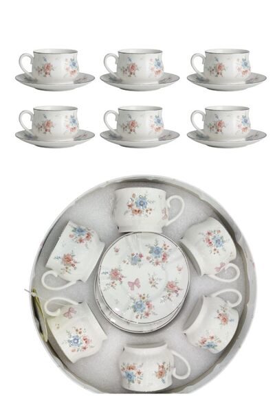 Premium Floral Tea Cup Saucer Set Fine Porcelain
