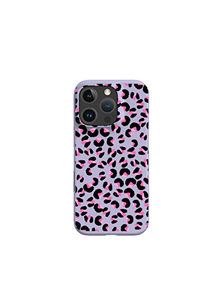 KaffCase حافظة آيفون 16 برو بتصميم الفهد باللون الوردي