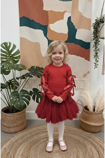 HAVİSA KİDS New Season Camisole Set with Ribbed Sleeves, Bows, and Tutu Skirt