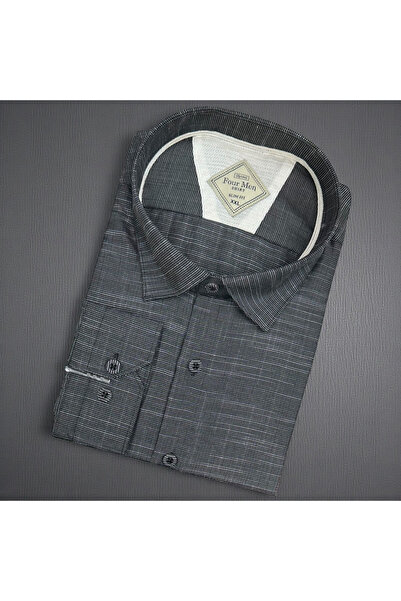 EREN STYLE Linen Long Sleeve Cotton Collared Shirt with Hidden Buttons (Slim ...