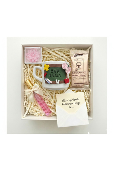Niveis Kişiye Özel Öğretmen Temalı Kupa & Çiçek Mum & Kolonya & Kahve Hediye ...