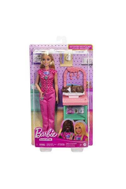 mattel Barbie Careers Furniture Set With Blonde Pediatrician Doctor Doll