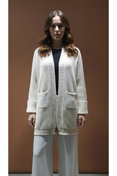 Liva Midi Boy Rahat Şık Çift Cepli Hırka