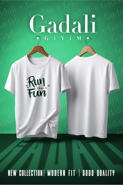 Gadali Unisex Run for Fun Printed T-Shirt