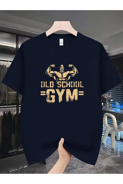 Nilvor Unisex μπλουζάκι γυμναστηρίου Old School με στάμπα μπροστά, ειδικού σχ...