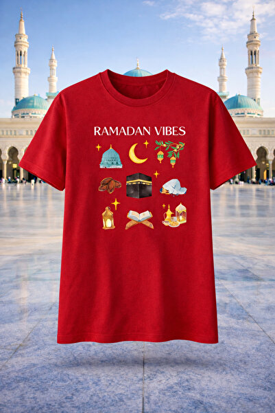 genosha تي شيرت مطبوع عليه رمضان فيديس بيرام، مقاس كبير، 100% قطن، مريح وناعم...