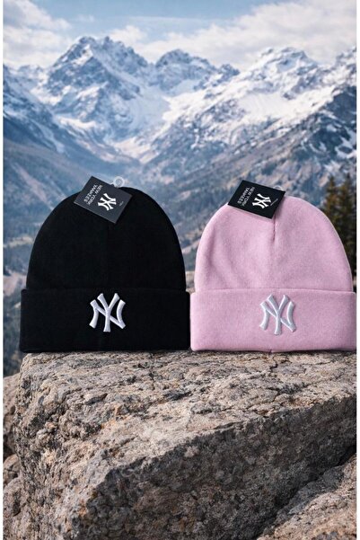 Silver Unisex Ny Knitwear Autumn Winter Quality Basic Beanie (2 Pieces)