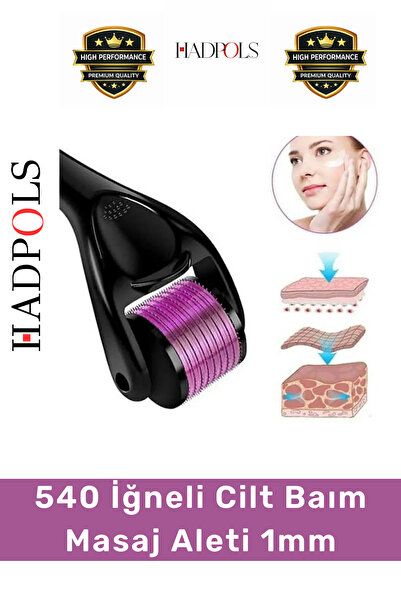 HadPols #DermaRoller Özel Titanyum Uçlu 540 İğneli Cilt Bakım Vücut Yenileme ...