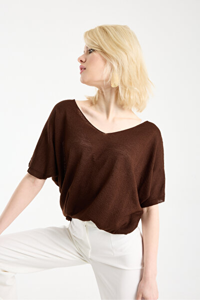 sumoda Women's Mercerized V-Neck Basic Soft Textured Comfortable Cut Knitwear...