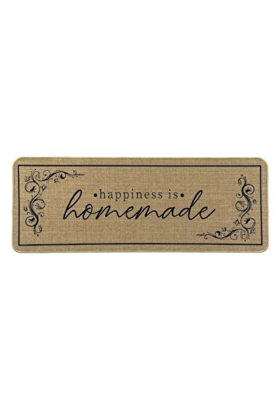 OEM Kitchen Mat Beige with Message 'Happiness is Homemade', 120x45cm