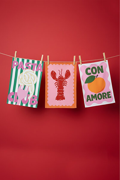 Alseko Concept Pop Kitchen Series 0001 3 Pieces Cotton Kitchen Oven Towels