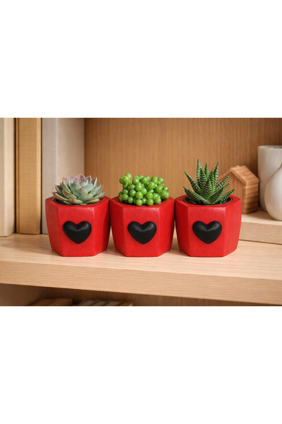 Konuk Decor Kalpli Dekoratif 3'lü Saksı Seti (Bitkisiz)