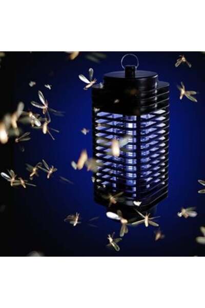 Tessari Lanternă electrică pentru insecte cu capcană 6 W cu bec UV, neagră, 1...