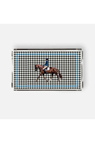 VITELLI DUBAI Equestrian Blue Jacket 38x23 Acrylic Tray