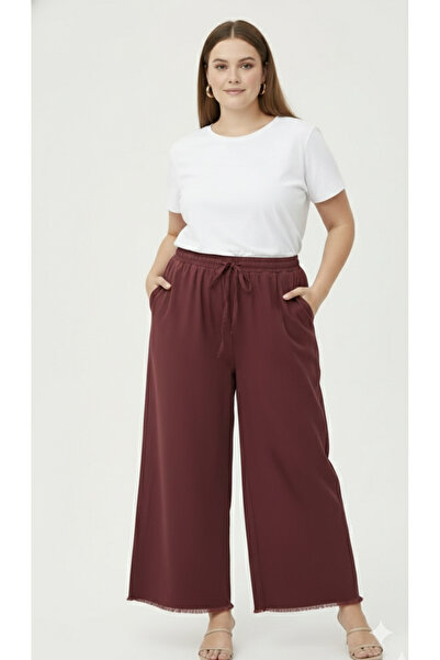 Liva Keten Gabardin Battal Kesim Lastikli Rahat Pantolon