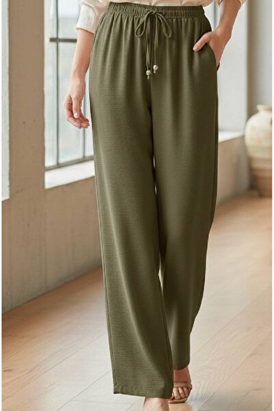 BTN BURUTEKİN 99 YAZ VE BAHARLIK, LASTİKLİ ESNEK CEPSİZ PALAZZO BOL KESİM PAN...