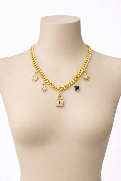 EuroGold Altın kaplama charmlı kolye