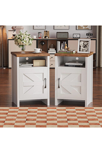 Poyraz Furniture Accessory Komodin Seti, Saklama Raflı,Yatak Odası İçin Moder...