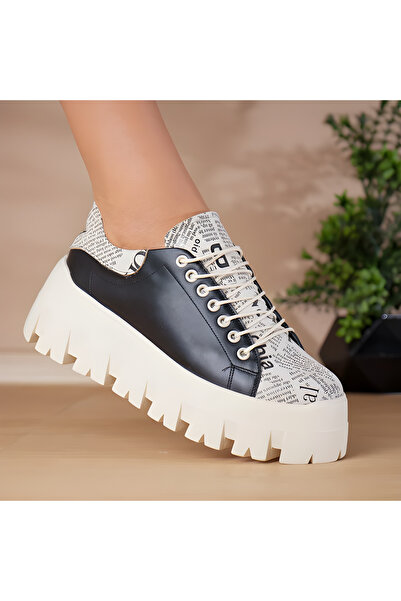 Polinski Shoes Women's Casual Shoes Natural Leather News P101 Black White – H...