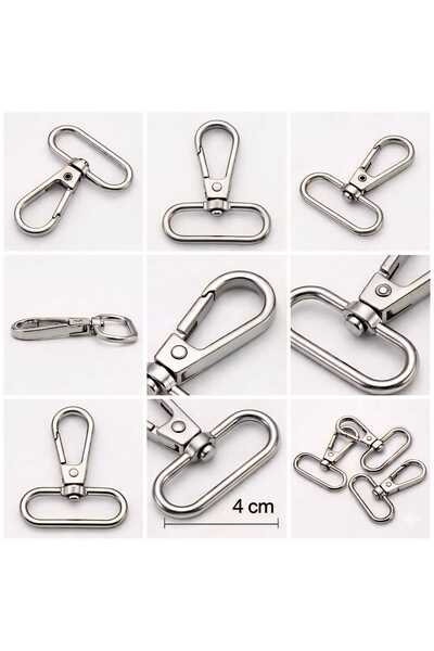 aurellen Metal Swivel Parrot Hook - 4 cm Bag and Keychain Attachment 10 Pcs