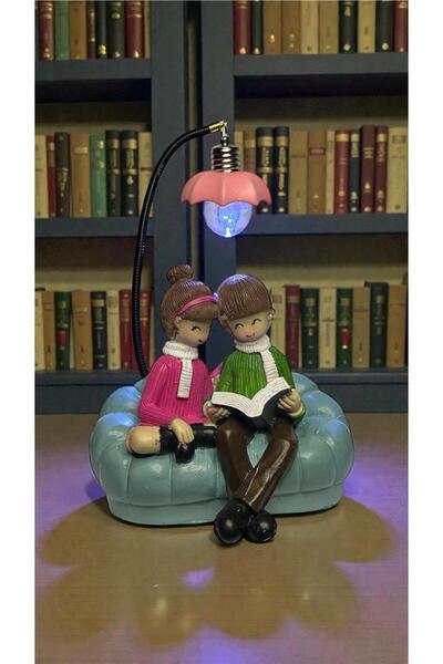 biblo home Dekoratif Işıklı Masa Üstü Süs Eşyası Sevgili Çift Biblo Sevgiliye...