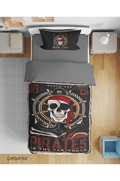 Erays Home Pirate Themed Caribbean 3D Digital Printed Single Men's Duvet Cove...