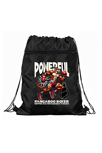gampfa Powerfull Kangoroo Drawstring Zipper Backpack 2 Compartments Durable a...