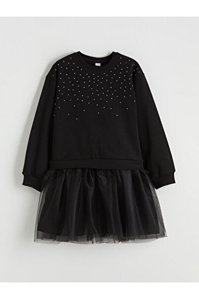 LC Waikiki RMZ GİYİM فستان توتو للفتيات بياقة روبا مرصعة بالأحجار من FARKIYA