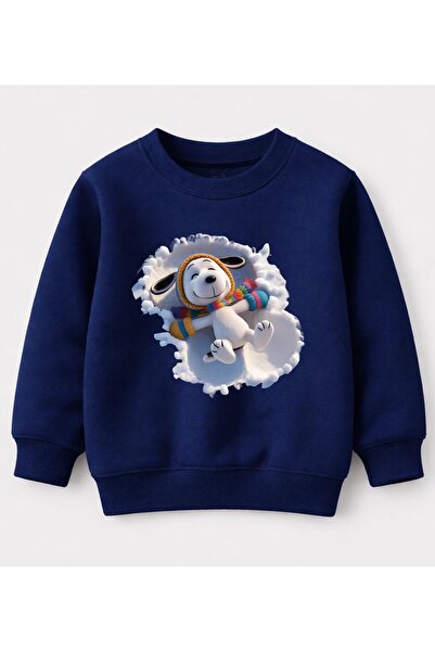 Efendioğlu Design Hanorac alb pentru copii, din bumbac, cu imprimeu câine dră...