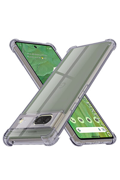 Techsuit Удароустойчив прозрачен силиконов калъф за Google Pixel 7, цвят опушен