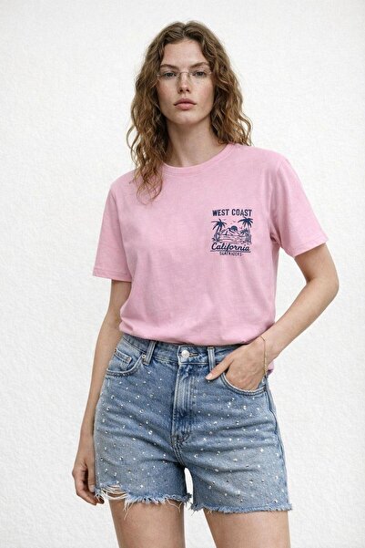 Noi Belis Printed Regular Fit Knitted T-Shirt Ss26Ts0008