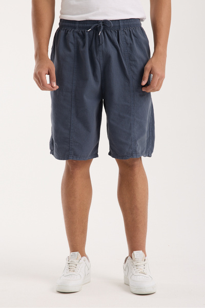 BigBrossBoutique Smoked Men's Cotton Linen Blend Shorts