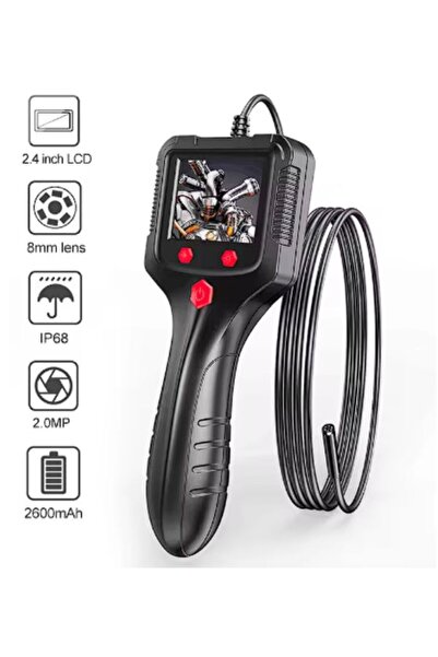 GÜMRÜK BEY Araç Motoru ve Boru İçin Endüstriyel Boreskop Kamera – 2.4" IPS, 2...